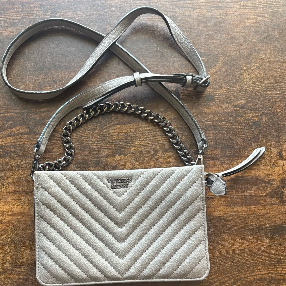 Victoria's Secret Gray Quilted Crossbody Bag